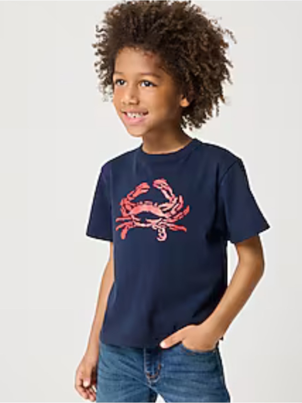 J. Crew Crewcuts Navy Crab graphic tee